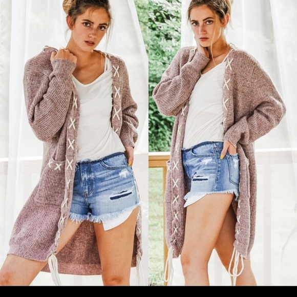 Flash Sale Fabulous Laced Long Cardigan - Picture 2 of 5